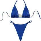 Women's Solid Color T-back Split Bikini - DanaFashionstore