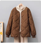Rhombus Down Jacket Women's Short Coat - DanaFashionstore