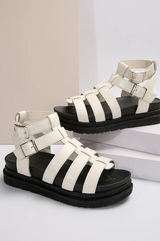 Hollow-out Belt Buckle Platform Pig Cage Sandals Women's Foreign Trade Roman Shoes - DanaFashionstore