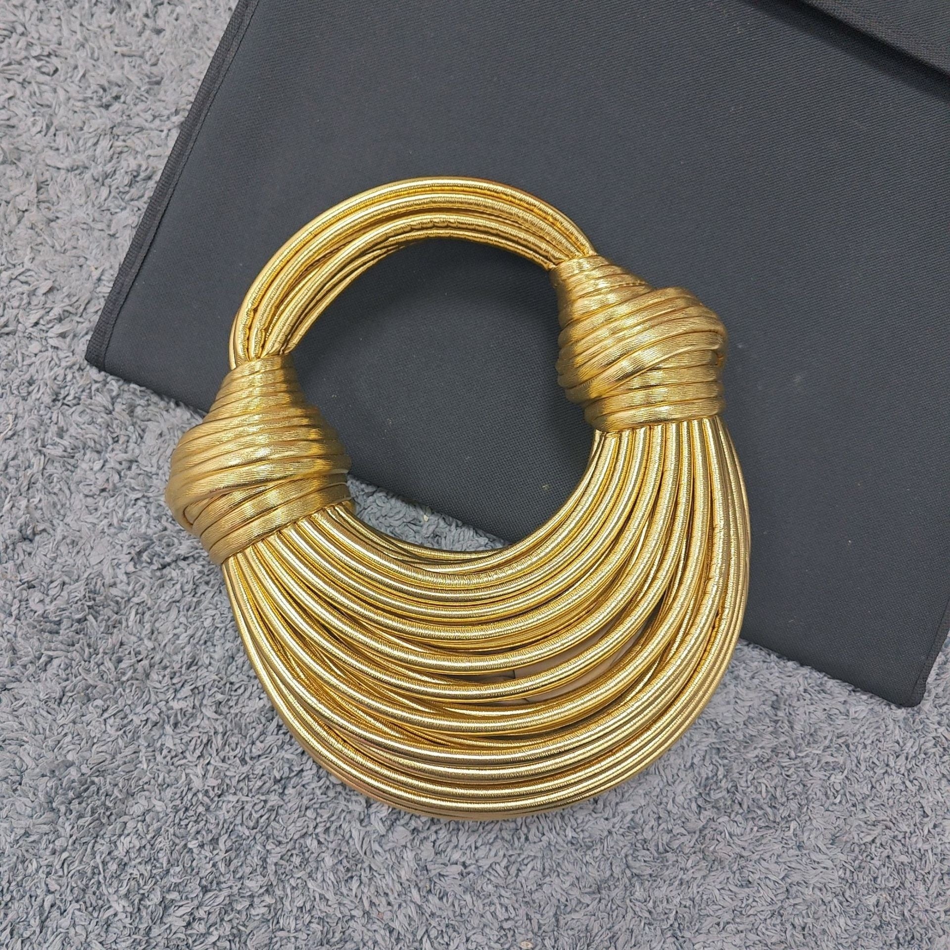 Instafamous Metal Noodles Underarm Bag Fashion Shiny Surface - Dana Fashion
