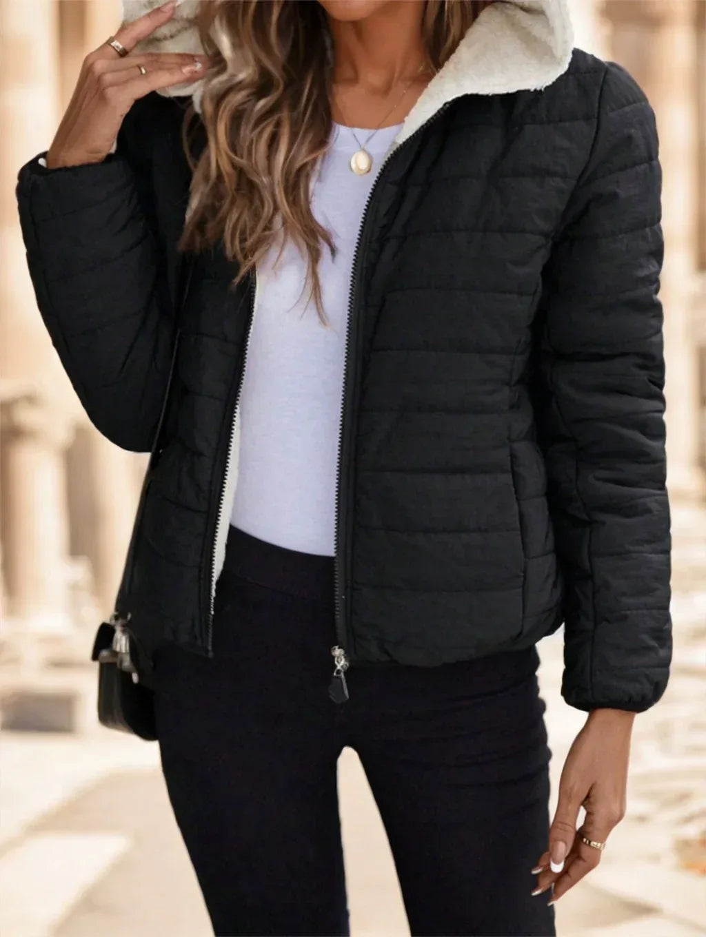 Black Casual Street Style Padded Coat 2026 - Lightweight Warm Short Jacket - DanaFashionstore