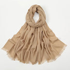Flat Slub Cotton Solid Color Scarf Breathable Monochrome - DanaFashionstore