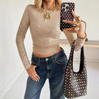 New Shiny Sequin Long-sleeve T-shirt Top