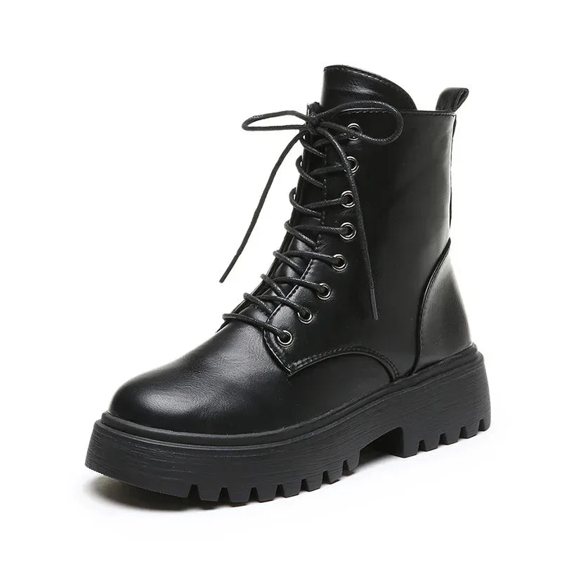 British Pure Color Ladies Waterproof Martin Boots - DanaFashionstore