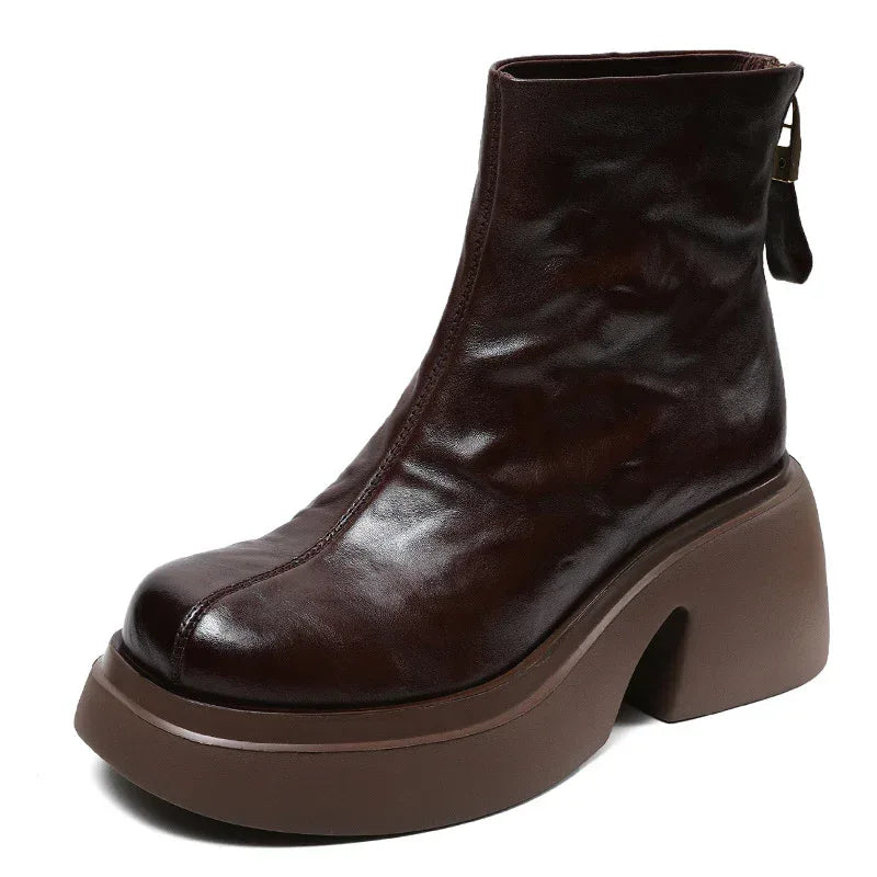 Autumn And Winter New Thick Bottom Chunky Heel Women's Ankle Boots - DanaFashionstore