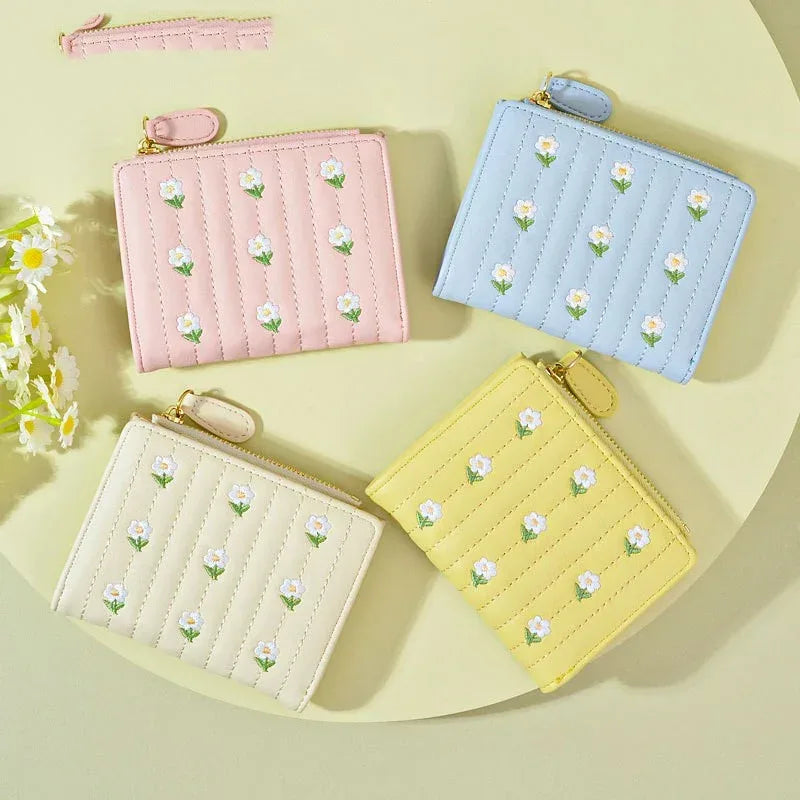 Cute Embroidered Women's Wallet Simple And Short Off - DanaFashionstore