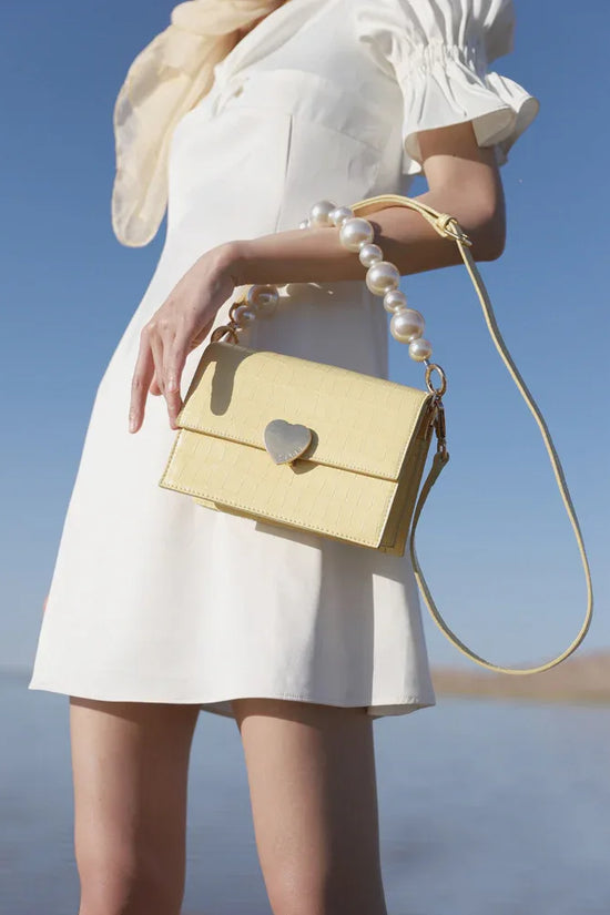 Pearl handbag premium lock small square bag - DanaFashionstore