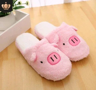 Couple models cartoon pig cotton slippers month cotton slippers home floor soft slippers warm - DanaFashionstore
