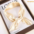 Solid Color Square Scarf Artificial Silk Small Square Towel - DanaFashionstore