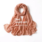 Pure Color Pearl Chiffon Scarf Headcloth Veil Chiffon Scarf - DanaFashionstore