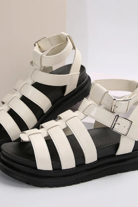 Hollow-out Belt Buckle Platform Pig Cage Sandals Women's Foreign Trade Roman Shoes - DanaFashionstore