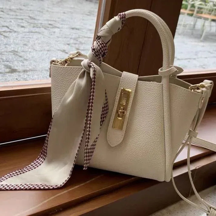 Litchi Pattern Soft Leather Portable Tote Bag - DanaFashionstore