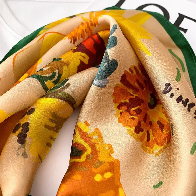 Fashion Lady Sunflower Vintage Scarf - DanaFashionstore