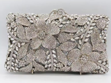 Flower Diamond Banquet Rhinestone Clutch Bridal Wedding Bag Dana Fashion