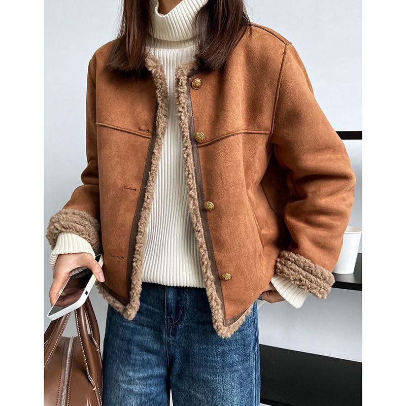 Idle Style Lamb Plush Coat Women's Winter Fur  Thick
