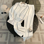 Slimming Youthful-looking Cardigan Long-sleeved Sweater Wide-leg Pants Two-piece Set