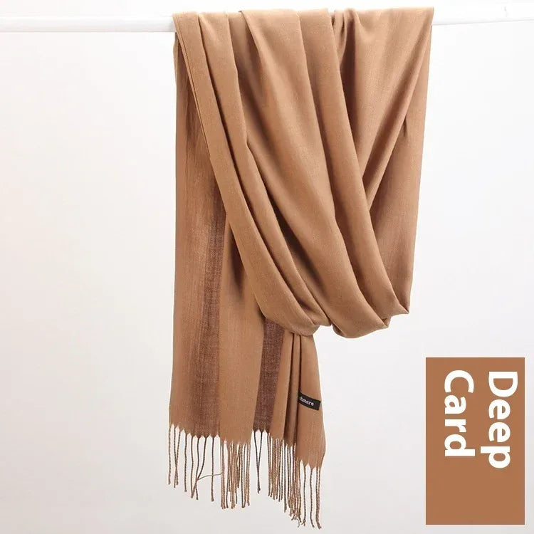 Pure Color Warm Keeping Scarf All-match Cashmere Shawl - DanaFashionstore