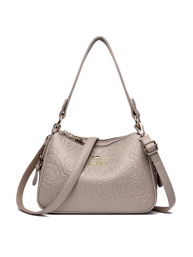 Soft Leather Textured Ethnic Style Simple Versatile Large Capacity Shoulder Messenger Bag - Dana Fashion