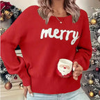 Knitted Women Crew Neck Sweater Loose Pullover Female Jumper Elegant Spring Warm Spring New Year Trendy Christmas Sweater - DanaFashionstore