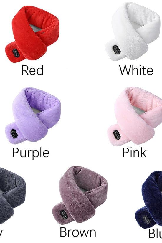 Women Men Soft Temperature Control Pain Relief Cervical Massage Shoulder Neck Wrap USB Heated Scarf Shawl Washable Winter Warm