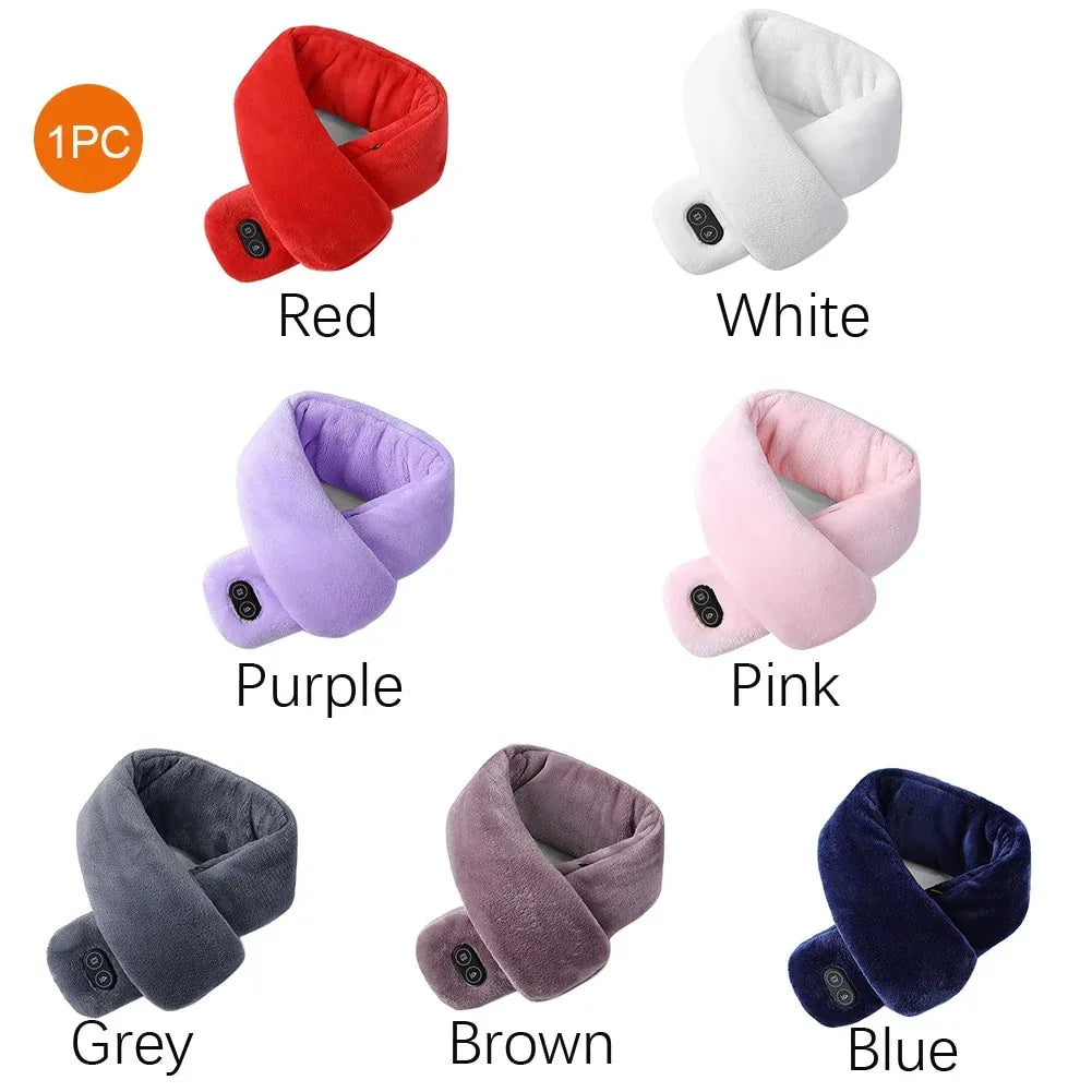 Women Men Soft Temperature Control Pain Relief Cervical Massage Shoulder Neck Wrap USB Heated Scarf Shawl Washable Winter Warm - DanaFashionstore