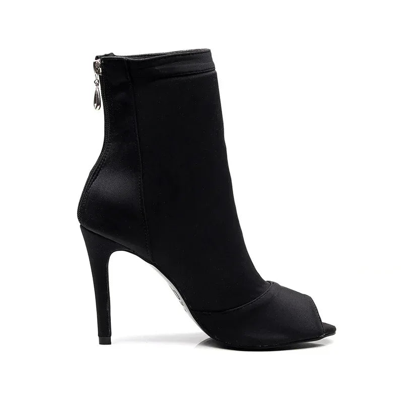 Black Elastic Latin Dance Shoes - DanaFashionstore