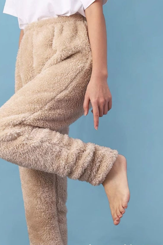 Women Coral Fleece Socks Leggings Winter Warm Sleepwear Ankles Knees Guard Women Home Pants Thick Pajamas Pant