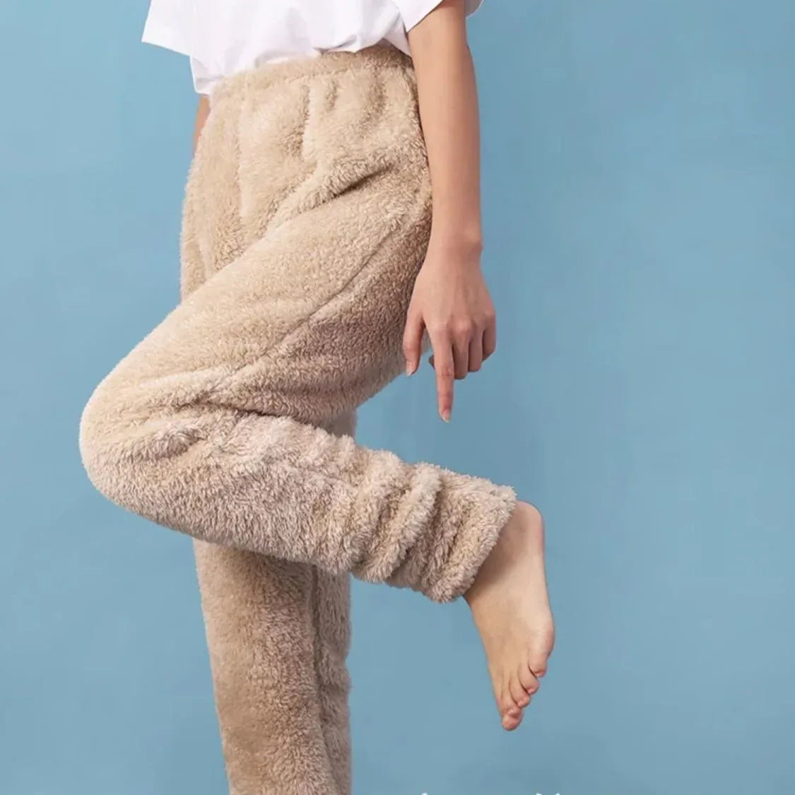 Women Coral Fleece Socks Leggings Winter Warm Sleepwear Ankles Knees Guard Women Home Pants Thick Pajamas Pant - DanaFashionstore