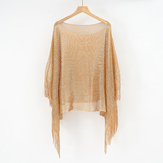 Solid Color Lace Hollow Tassel Shawl Thin
