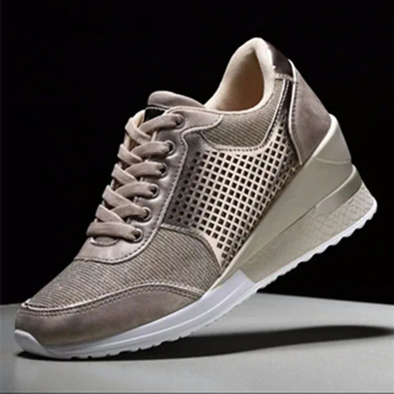 Lacing Sneakers With Platform Heels For Women - DanaFashionstore