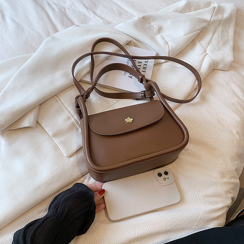Retro Crossbody Contrast Color Saddle Shoulder Small Square Bag - Dana Fashion