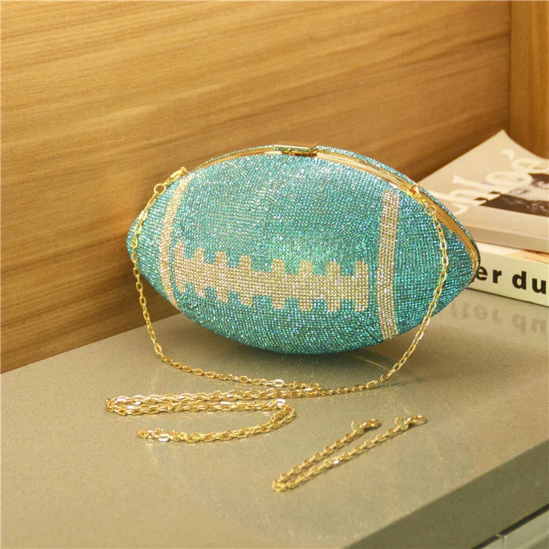 Rugby rubber diamond ball party banquet bag evening bag - DanaFashionstore