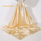 Pure Color Silk Scarf Artificial Silk 90cm Shiny Satin Shawl - DanaFashionstore