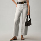 Plus-size High-waisted Slimming Solid-color Suit Pants