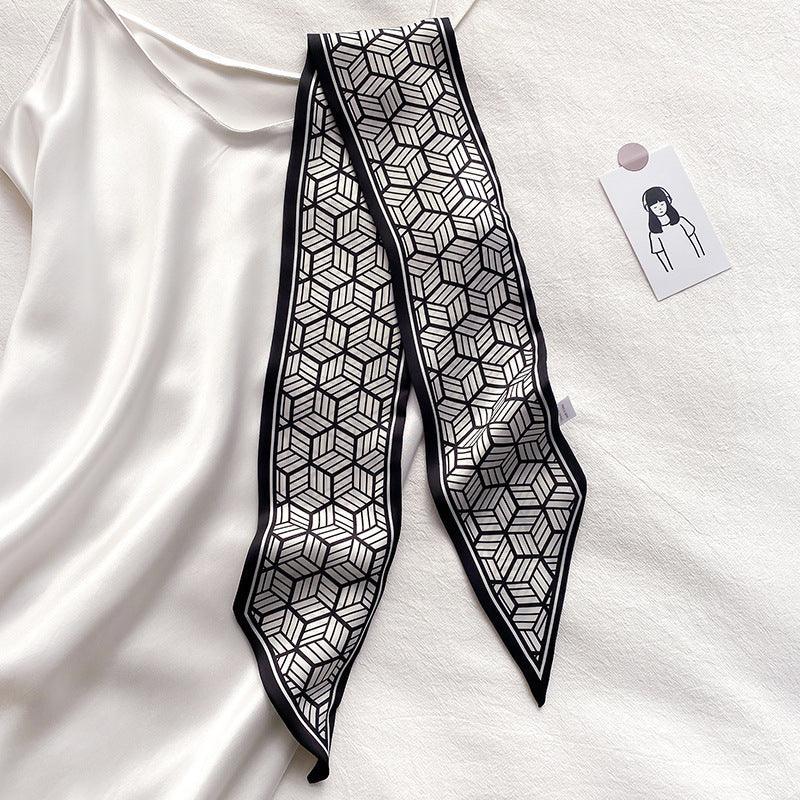 Narrow Long Strip Small Silk Scarf Women Fashion Leopard Pattern - DanaFashionstore