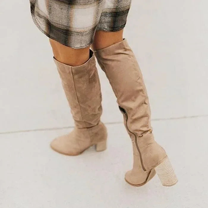 Block heel retro high boots - DanaFashionstore