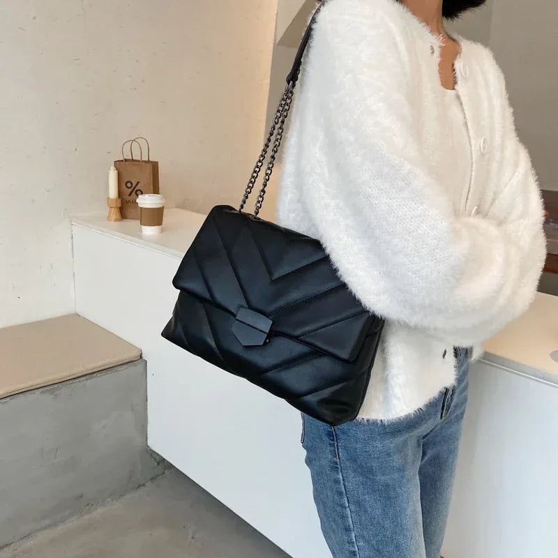 Embroidery Thread Small PU Leather Crossbody Bags for Women Trend Hand Bag Women's Branded Trending Shoulder Handbags - DanaFashionstore