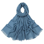 Flat Slub Cotton Solid Color Scarf Breathable Monochrome - DanaFashionstore