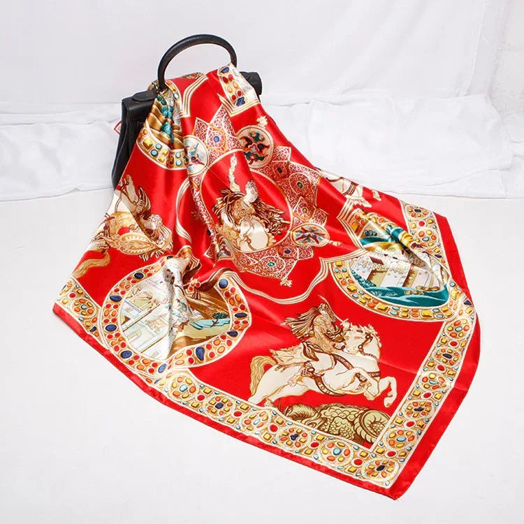 Digital Printed Square Silk Scarf - DanaFashionstore