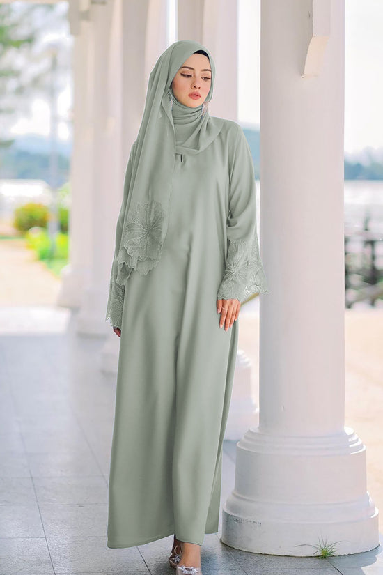 Women's Muslim Robe Malay Indonesian Dress With Headscarf