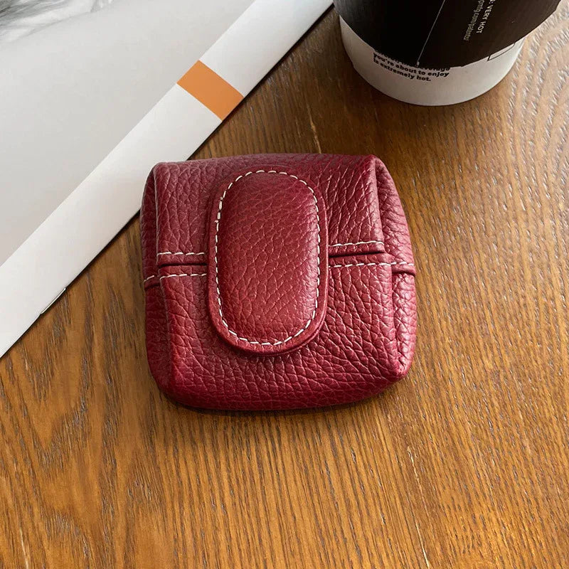 Coin Purse Women's Buckle First Layer Cowhide Coin Purse Key Case Carry Bag - DanaFashionstore