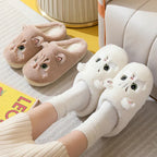 Autumn And Winter Cotton Slippers Men And Women Couple Kitty Cartoon - DanaFashionstore