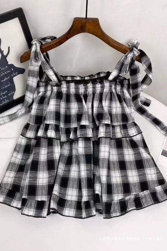 Sweet Girl Summer New Western Style Youthful-looking Ruffle Sleeveless Vest Women's Top