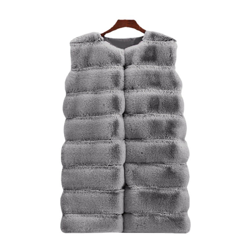 Fur Long Vest Cotton-padded Coat Dana Fashion