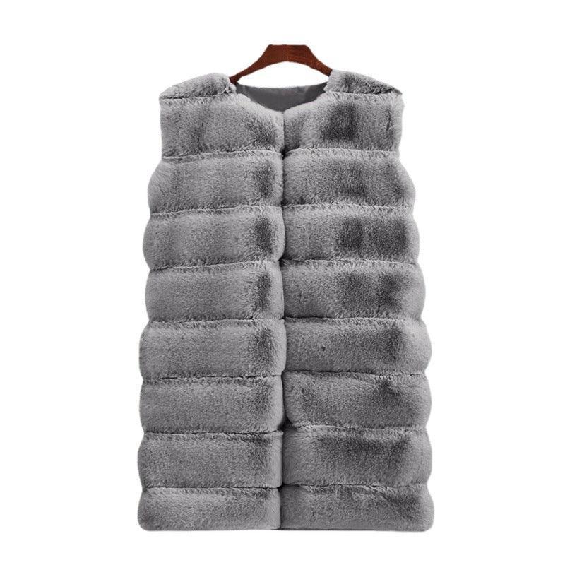 Fur Long Vest Cotton-padded Coat - DanaFashionstore