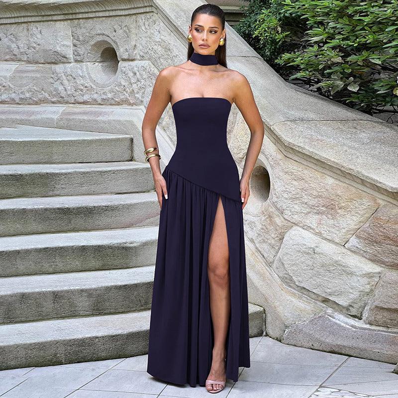 Color Matching Tube Top Dress 2026 - Sexy Off-Shoulder Summer Dress - DanaFashionstore