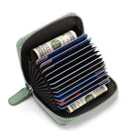2024 RFID Genuine Leather Card Wallet Men Women Purse With Coin Pocket Zipper Credit Card Holder Small Wallets Bags - DanaFashionstore