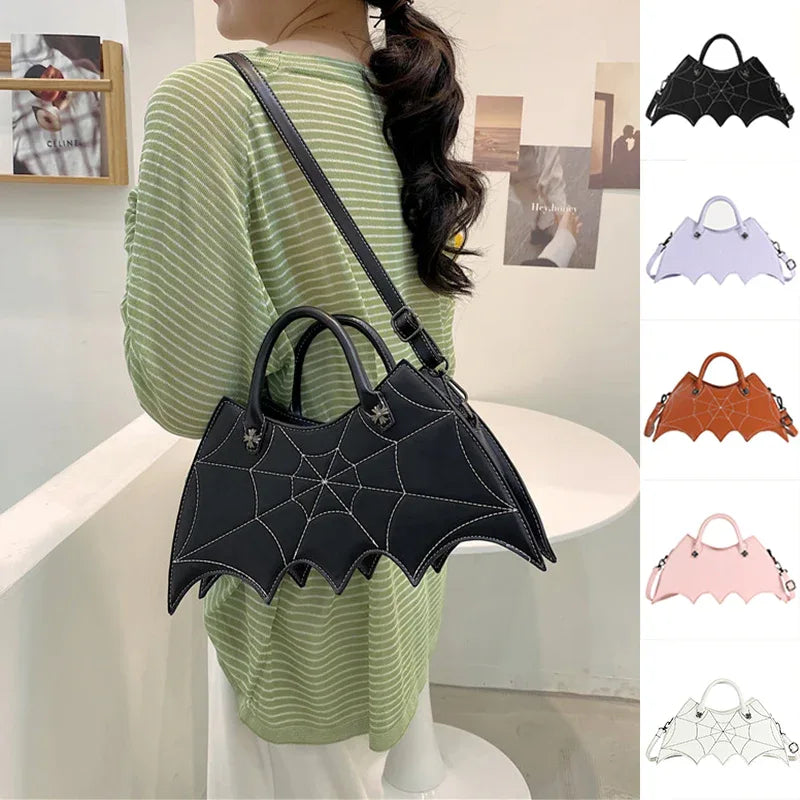 Halloween Spider Web Shape Shoulder Bags Personality Batgirl Tide Pu Handbags Fashoin Messenger Crossbody Bag - DanaFashionstore