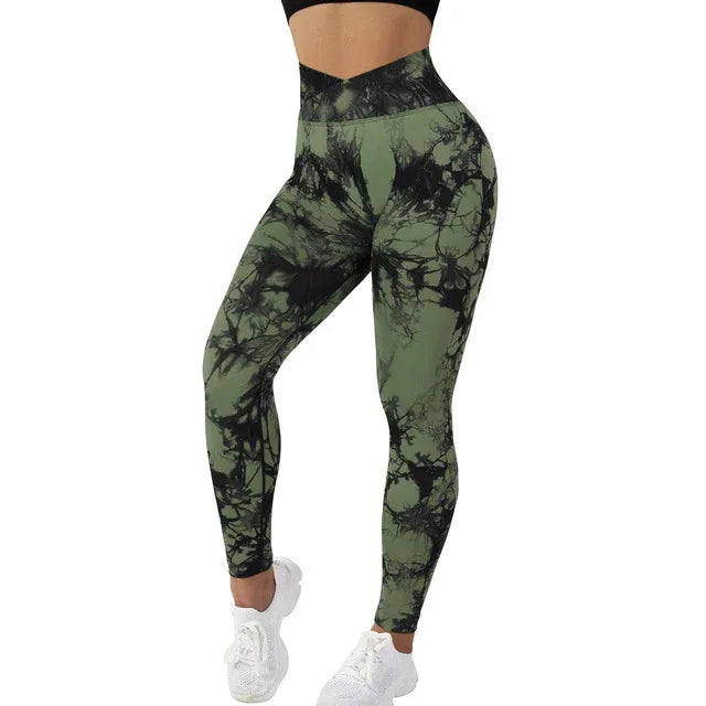 Seamless Tie Dye Leggings Women Yoga Pants Push Up Sport Fitness Running Gym Leggings - DanaFashionstore