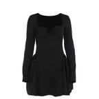 Socialite Elegant Bubble Sleeve Dress 2026 - Fitted Waist Slim Dress - DanaFashionstore